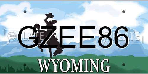 GZEE86 Wyoming License Plate