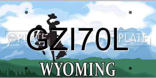 GZI70L Wyoming License Plate