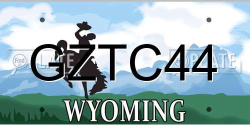 GZTC44 Wyoming License Plate