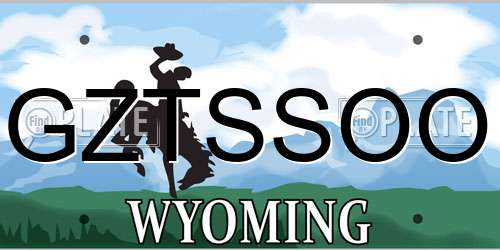 GZTSSOO Wyoming License Plate