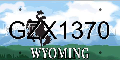 GZX1370 Wyoming License Plate