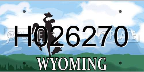 H026270 Wyoming License Plate
