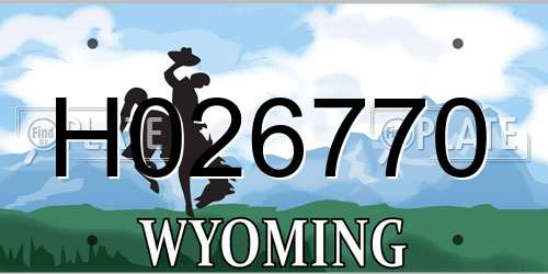 H026770 Wyoming License Plate