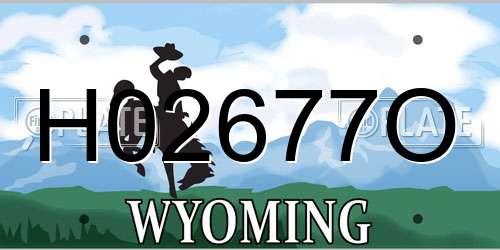 H02677O Wyoming License Plate