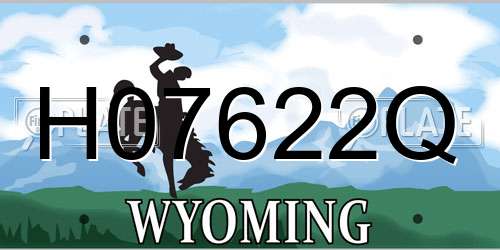 H07622Q Wyoming License Plate