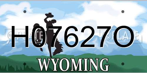 H07627O Wyoming License Plate
