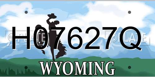 H07627Q Wyoming License Plate