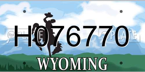 H076770 Wyoming License Plate