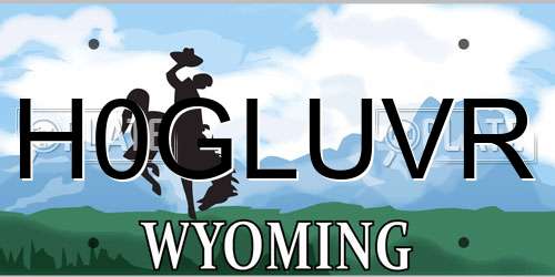H0GLUVR Wyoming License Plate