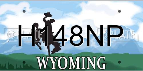 H148NP Wyoming License Plate