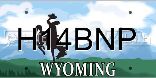 H14BNP Wyoming License Plate