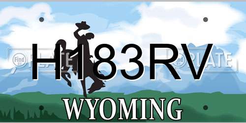 H183RV Wyoming License Plate