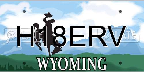 H18ERV Wyoming License Plate