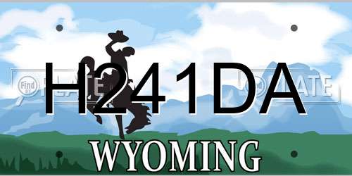 H241DA Wyoming License Plate