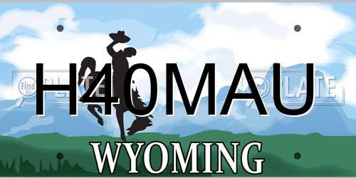 H40MAU Wyoming License Plate