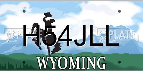 H54JLL Wyoming License Plate