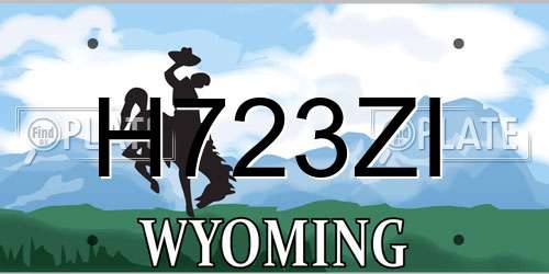 H723ZI Wyoming License Plate