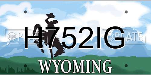 H752IG Wyoming License Plate