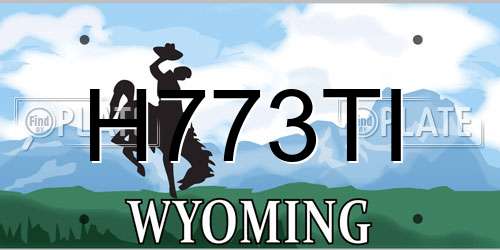 H773TI Wyoming License Plate