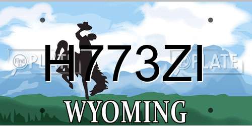 H773ZI Wyoming License Plate