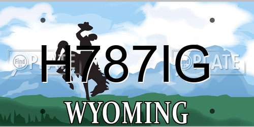 H787IG Wyoming License Plate