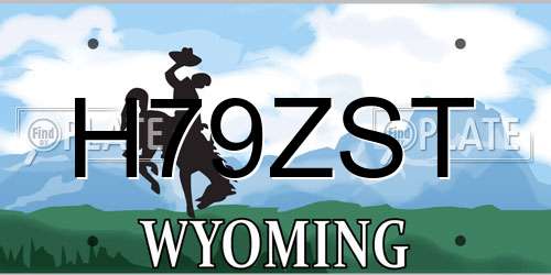 H79ZST Wyoming License Plate