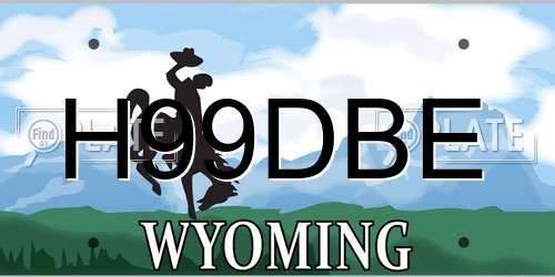 H99DBE Wyoming License Plate