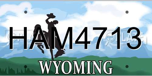 HAM4713 Wyoming License Plate