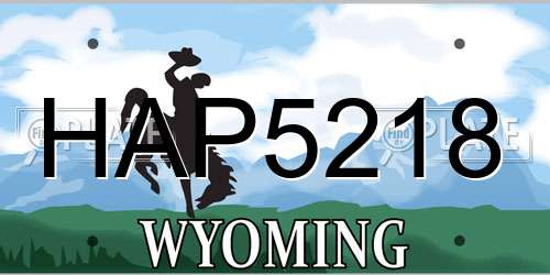 HAP5218 Wyoming License Plate