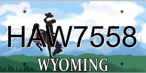 HAW7558 Wyoming License Plate