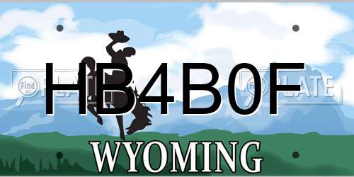 HB4B0F Wyoming License Plate