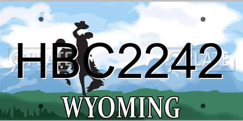 HBC2242 Wyoming License Plate