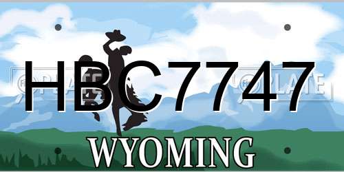 HBC7747 Wyoming License Plate