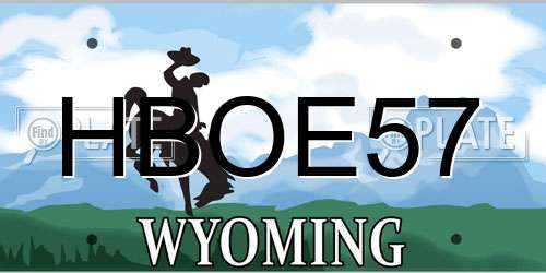 HBOE57 Wyoming License Plate
