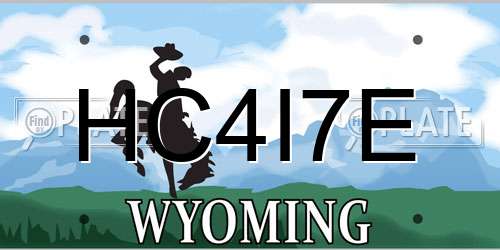 HC4I7E Wyoming License Plate