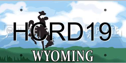 HCRD19 Wyoming License Plate