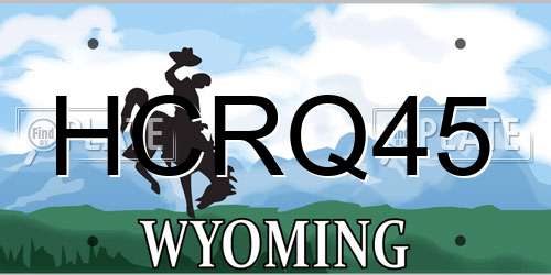 HCRQ45 Wyoming License Plate