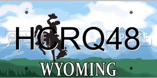 HCRQ48 Wyoming License Plate