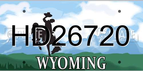 HD26720 Wyoming License Plate