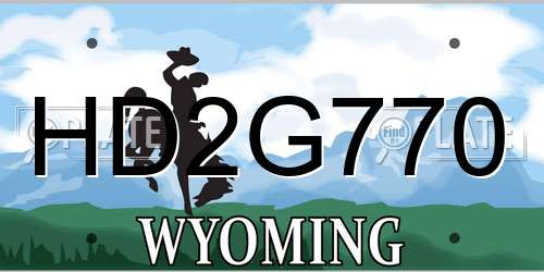 HD2G770 Wyoming License Plate