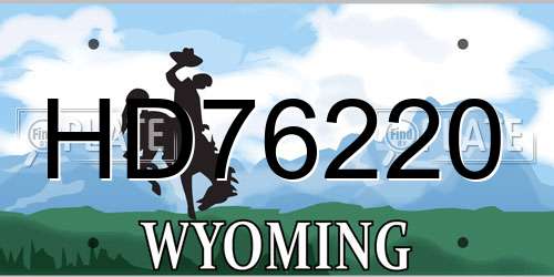 HD76220 Wyoming License Plate