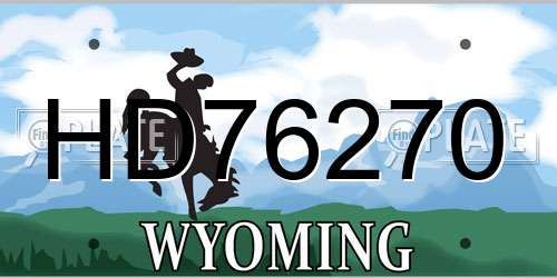 HD76270 Wyoming License Plate