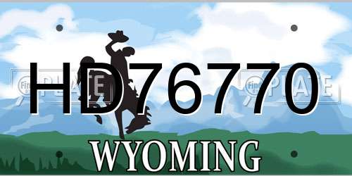 HD76770 Wyoming License Plate