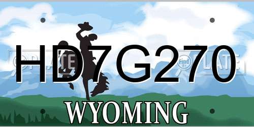 HD7G270 Wyoming License Plate