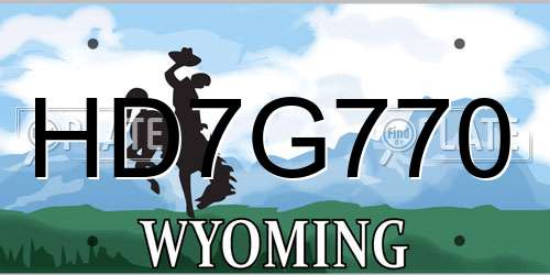 HD7G770 Wyoming License Plate