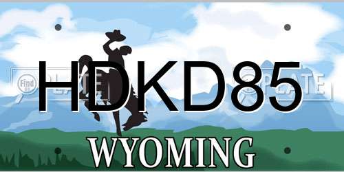 HDKD85 Wyoming License Plate