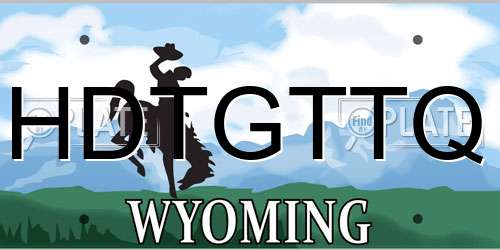 HDTGTTQ Wyoming License Plate