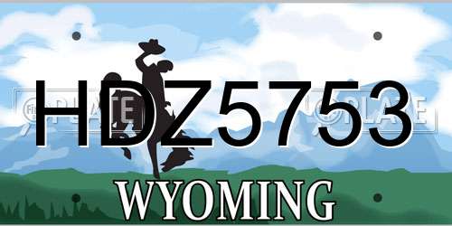 HDZ5753 Wyoming License Plate