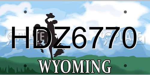 HDZ6770 Wyoming License Plate