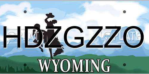 HDZGZZO Wyoming License Plate